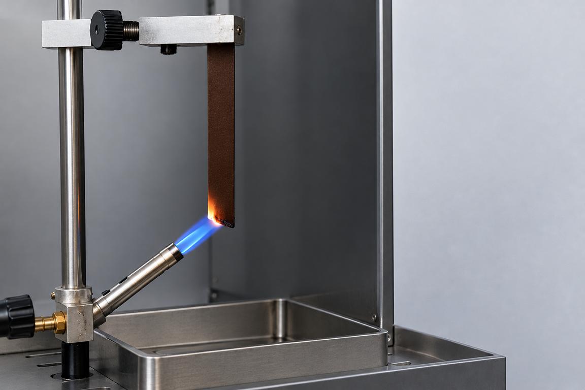 Kleinbrennertest Flammschutz Kork und PLA